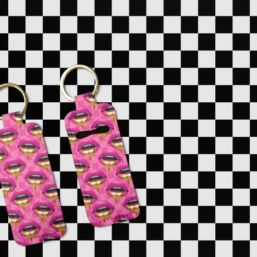 Ms Pouty Lip Balm Pouch Keychain