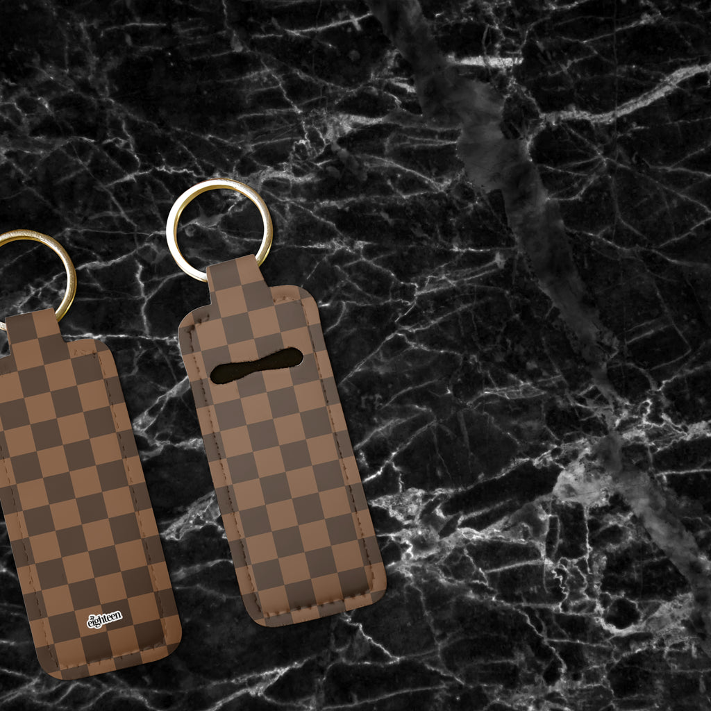 Chocolatte Check, Please! Lip Balm Pouch Keychain