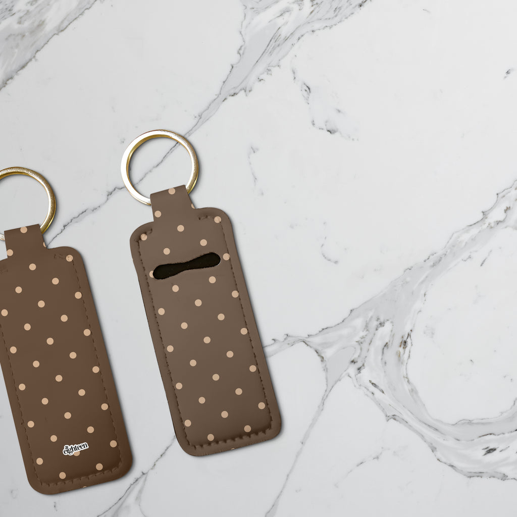 Dot Theory: Brownie Lip Balm Pouch Keychain