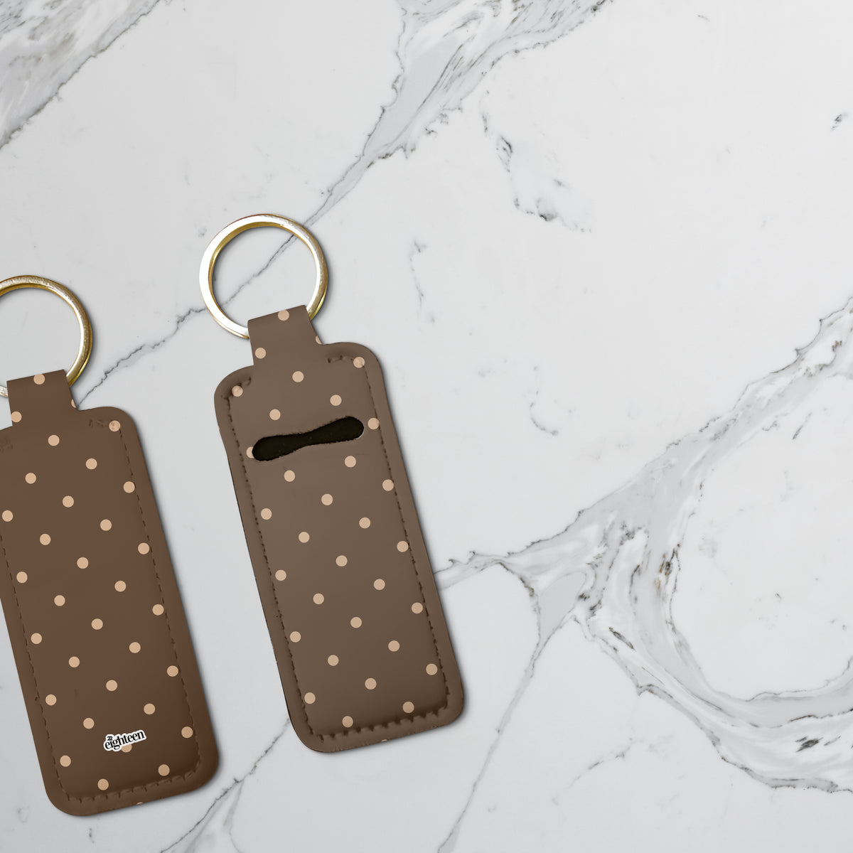 Dot Theory: Brownie Lip Balm Pouch Keychain