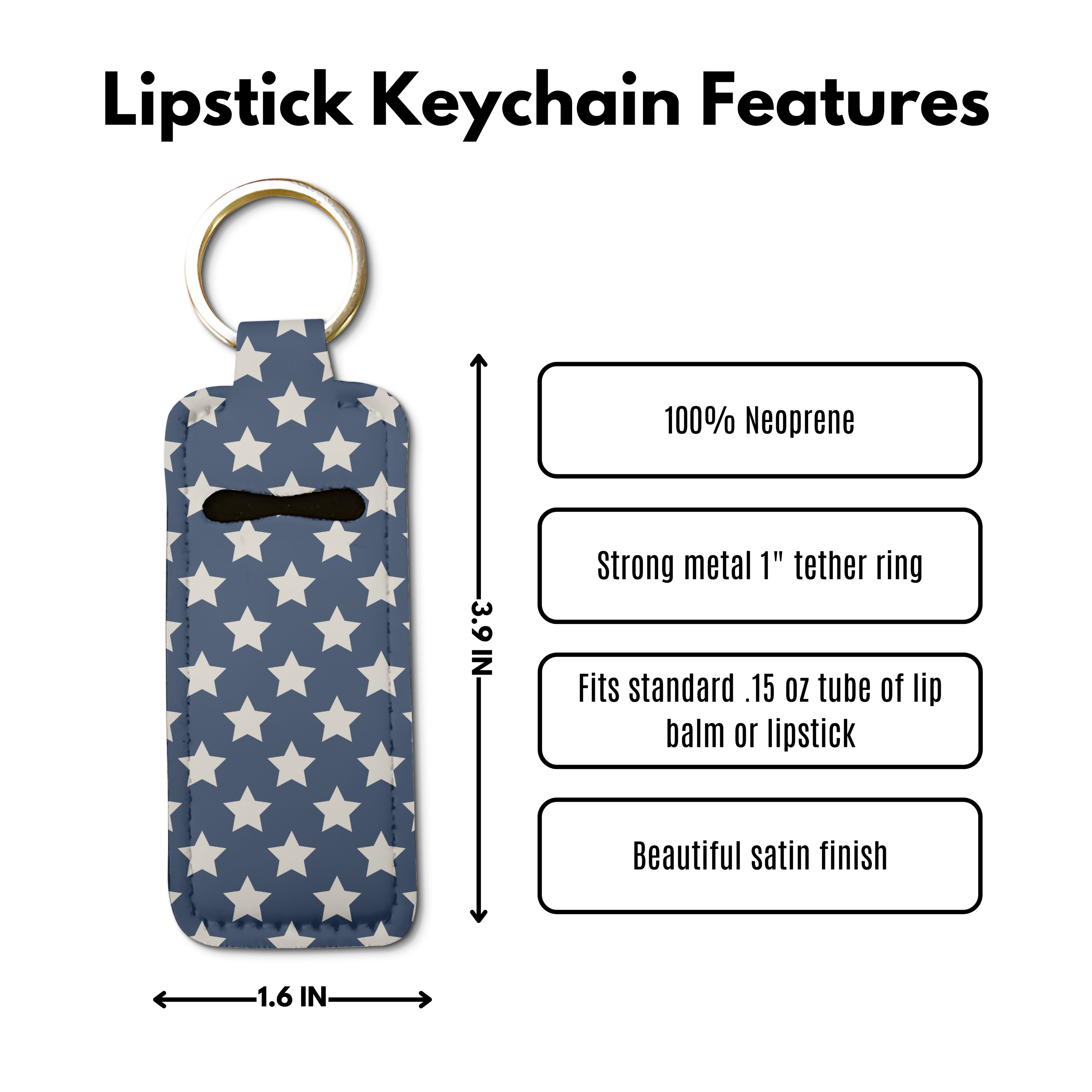 Country Star Lip Balm Pouch Keychain