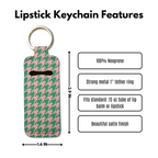 Houndstooth Lip Balm Pouch Keychain