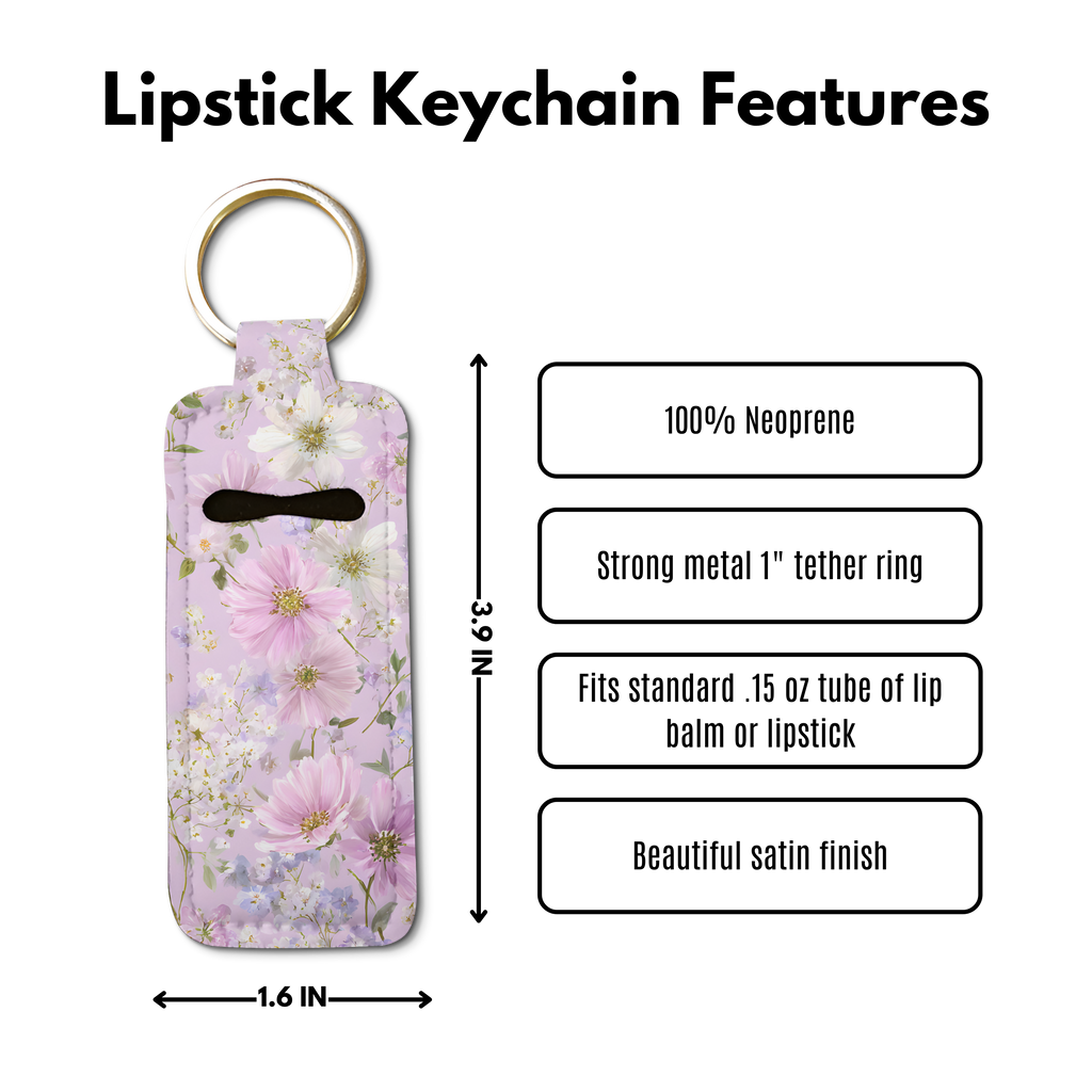 Lilac Whisper Lip Balm Pouch Keychain