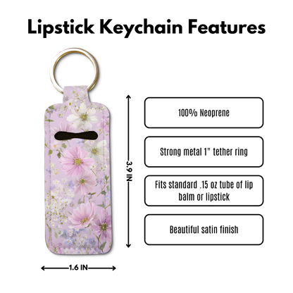 Lilac Whisper Lip Balm Pouch Keychain