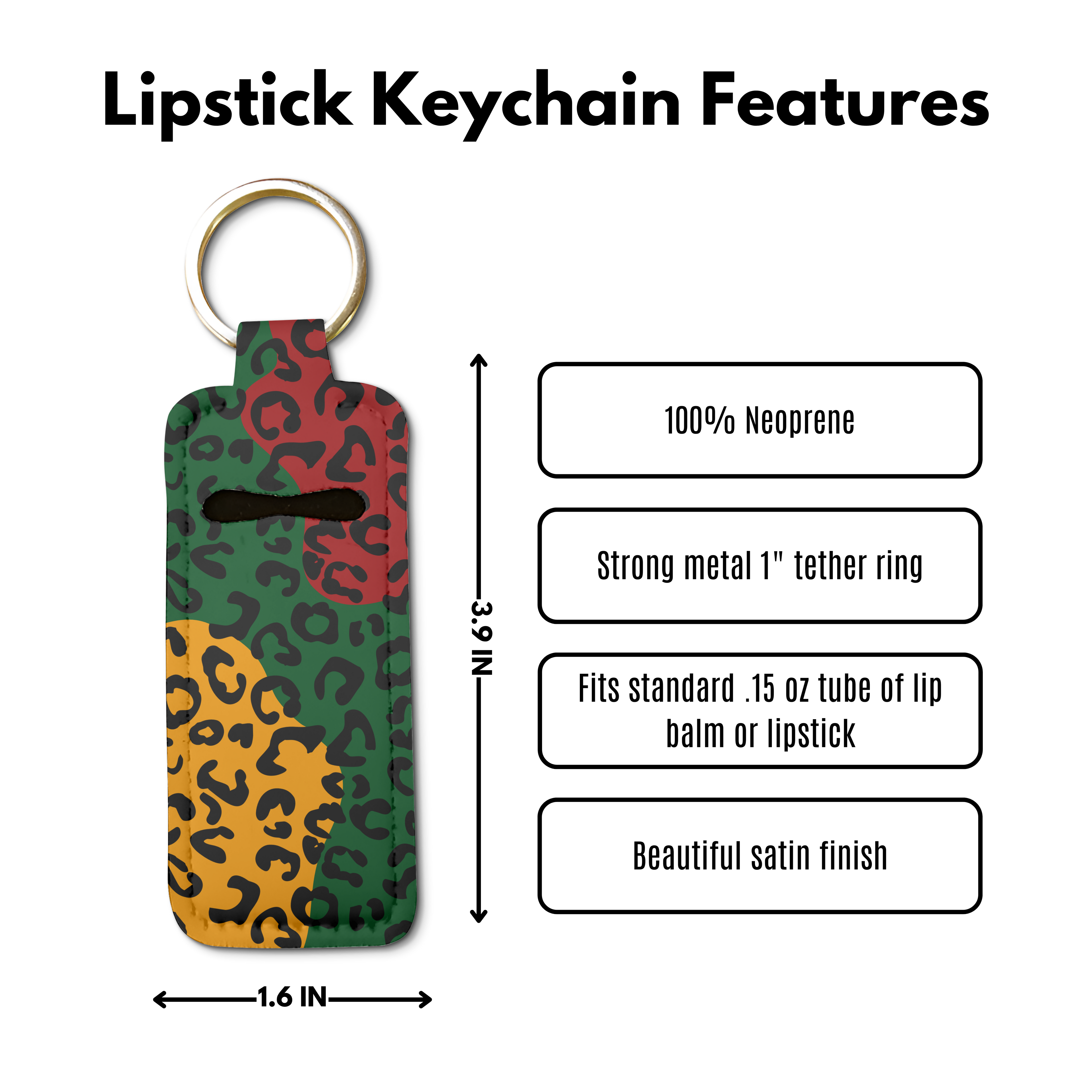Leopard Reign Lip Balm Pouch Keychain