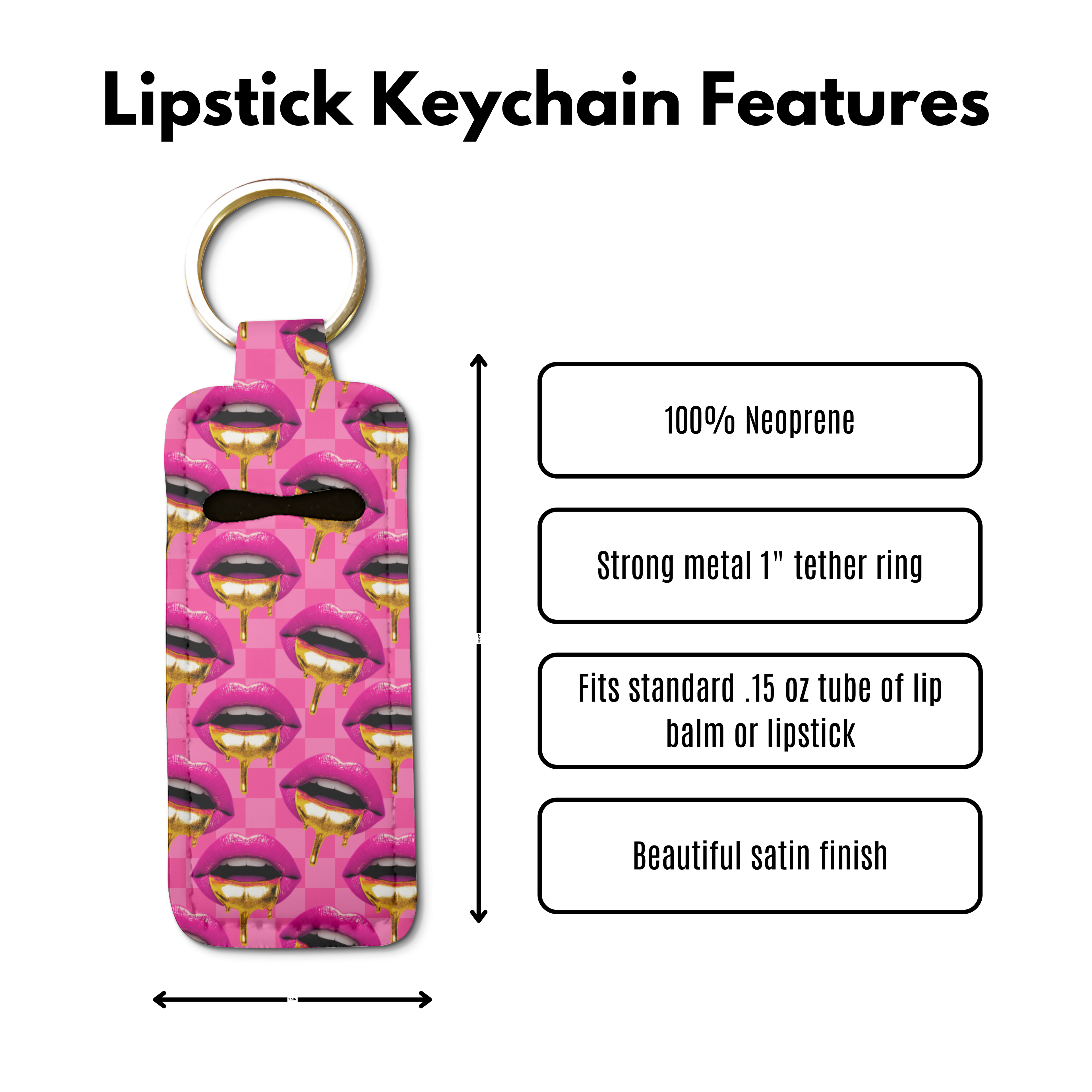 Ms Pouty Lip Balm Pouch Keychain