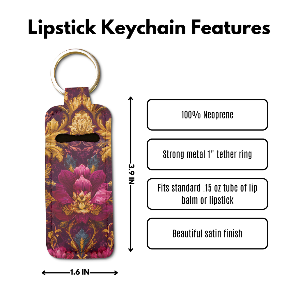 Gilded Dreams Lip Balm Pouch Keychain