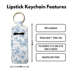 Porcelain Bloom Lip Balm Pouch Keychain