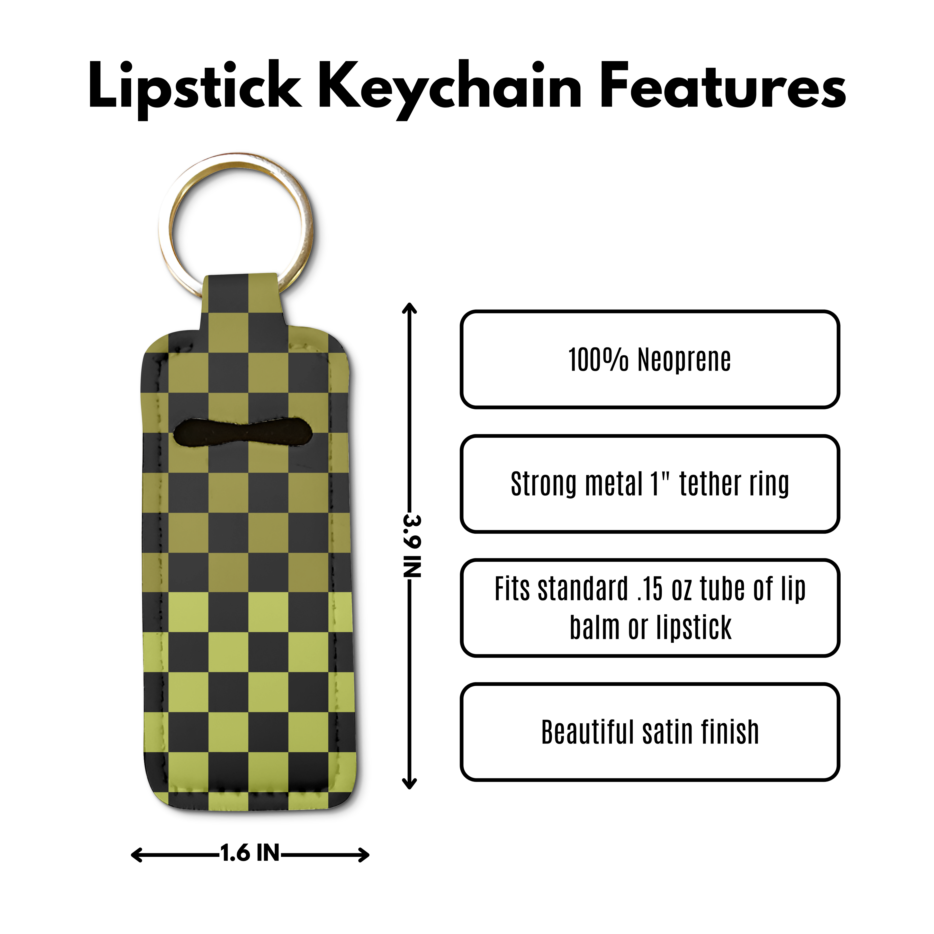 Split the Check Lip Balm Pouch Keychain