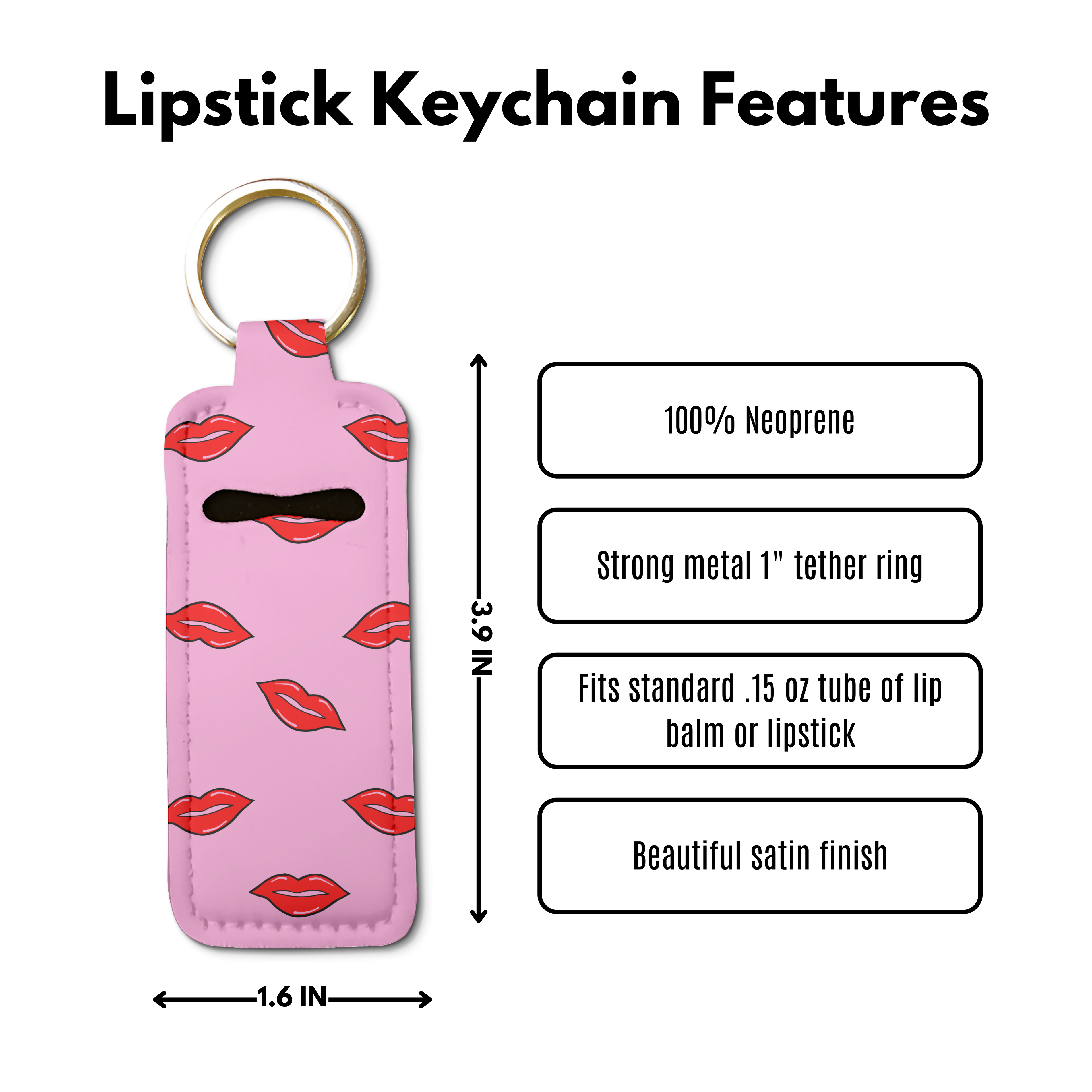 Kiss, Kiss Lip Balm Pouch Keychain