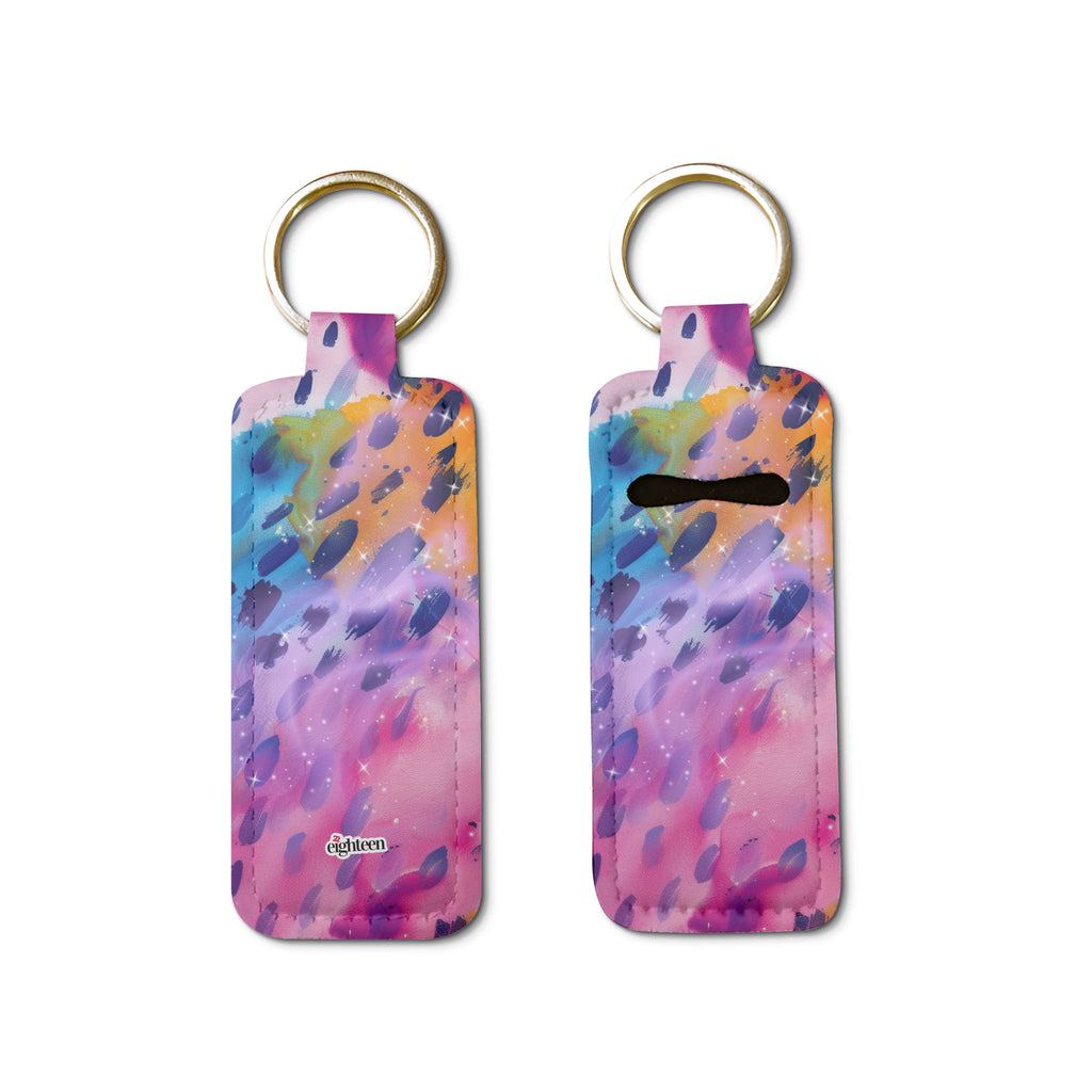 Nebula Glow Lip Balm Pouch Keychain