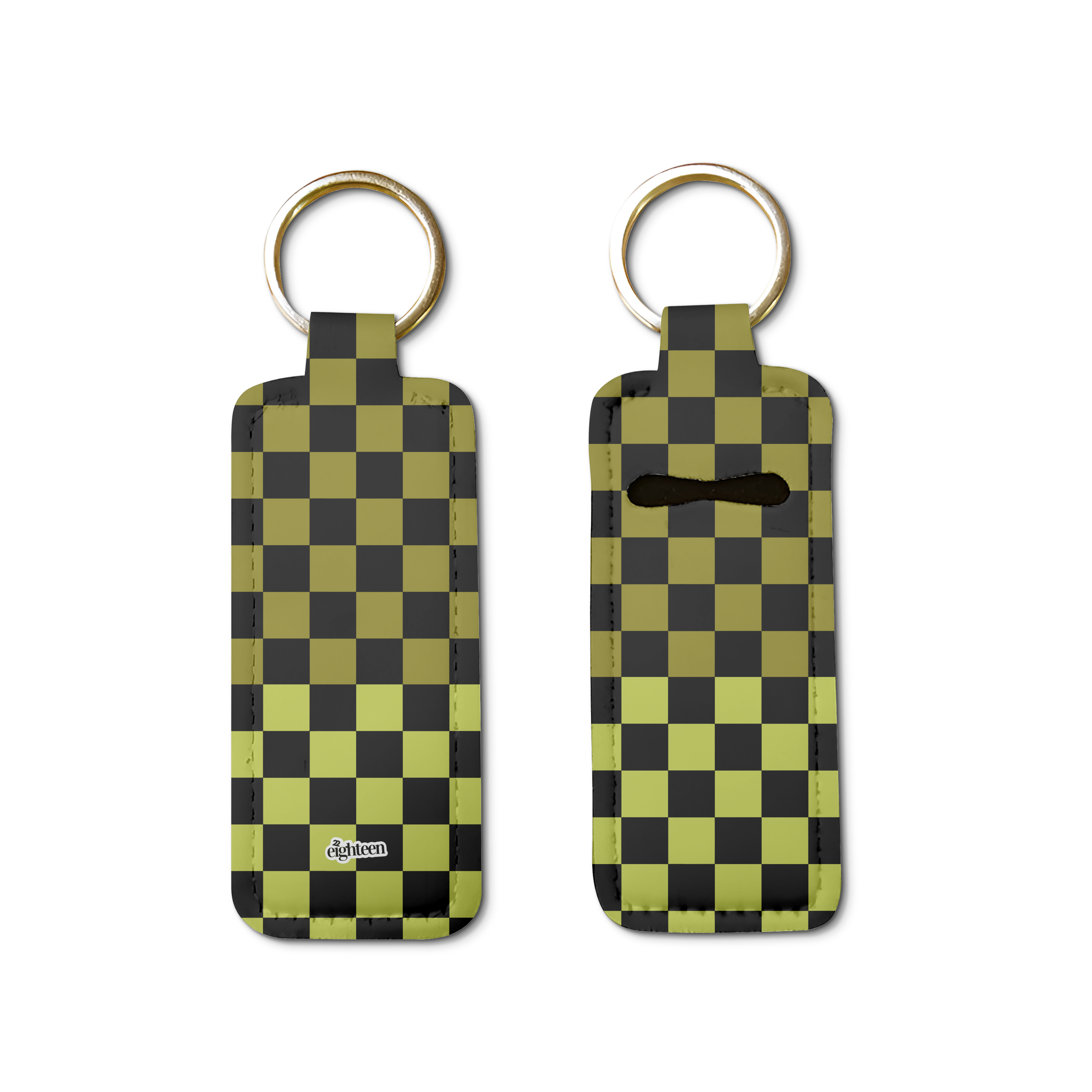 Split the Check Lip Balm Pouch Keychain