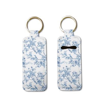 Porcelain Bloom Lip Balm Pouch Keychain