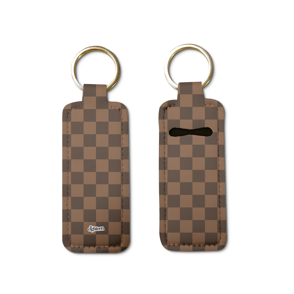 Chocolatte Check, Please! Lip Balm Pouch Keychain