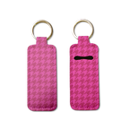 Monochrome Houndstooth Lip Balm Pouch Keychain