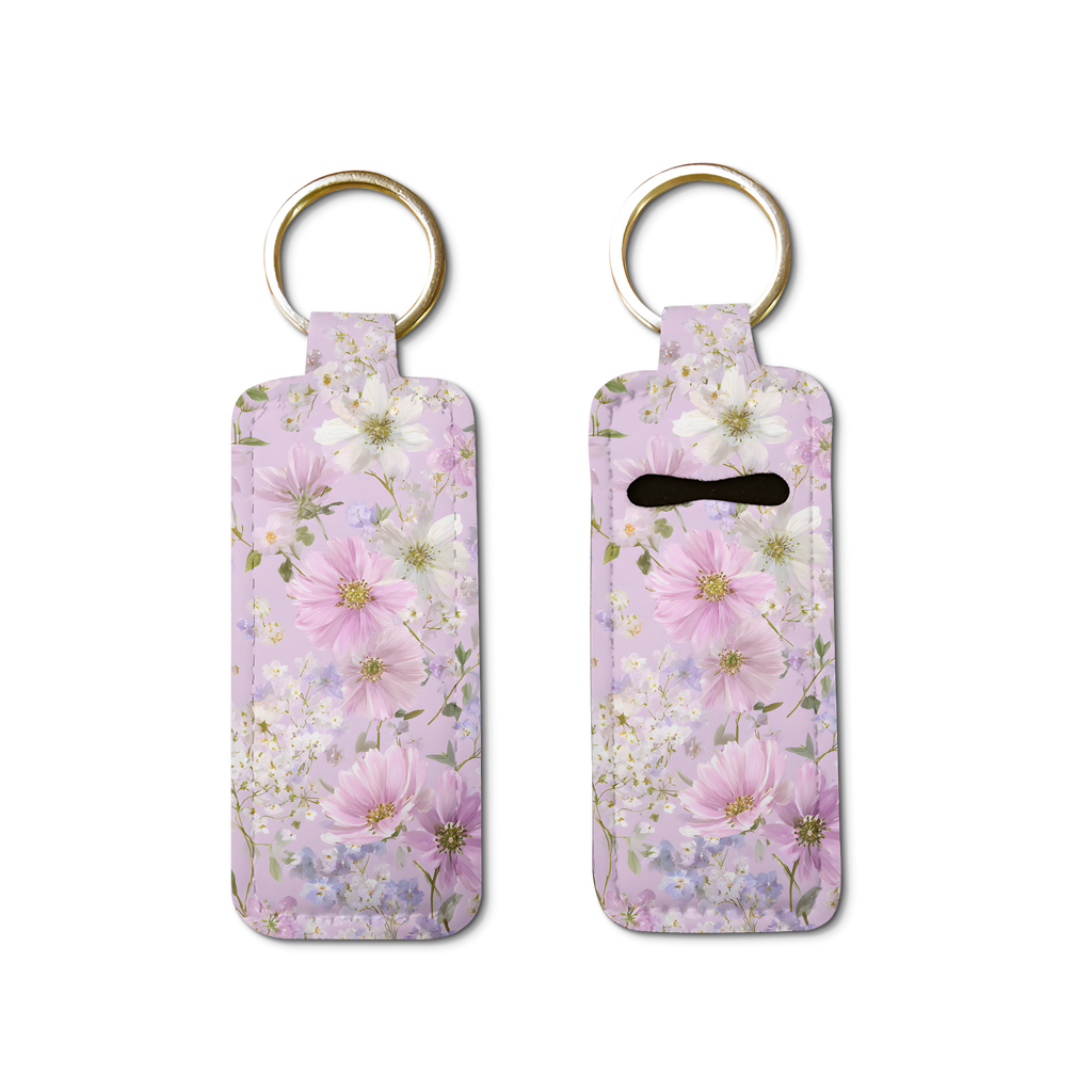 Lilac Whisper Lip Balm Pouch Keychain