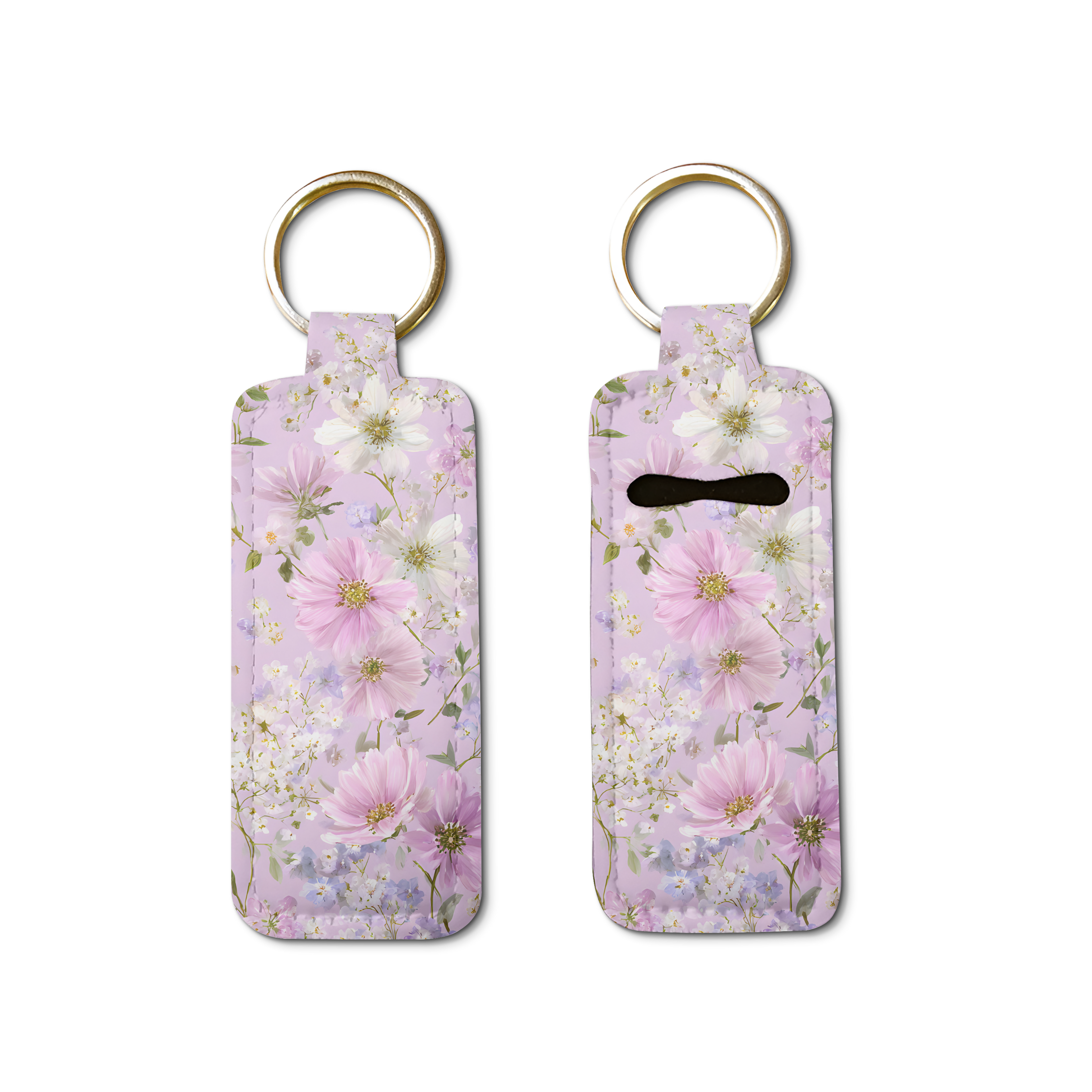 Lilac Whisper Lip Balm Pouch Keychain