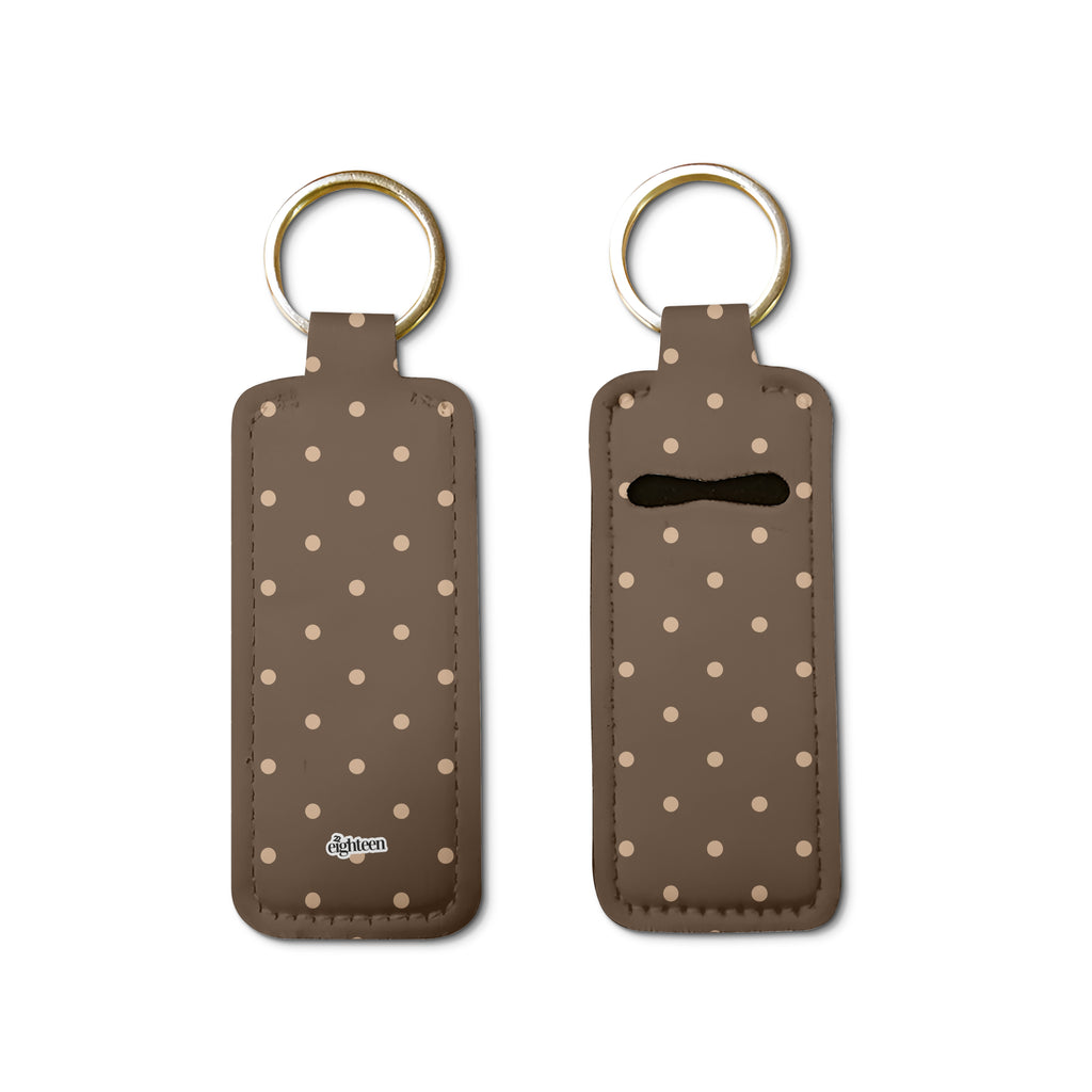 Dot Theory: Brownie Lip Balm Pouch Keychain
