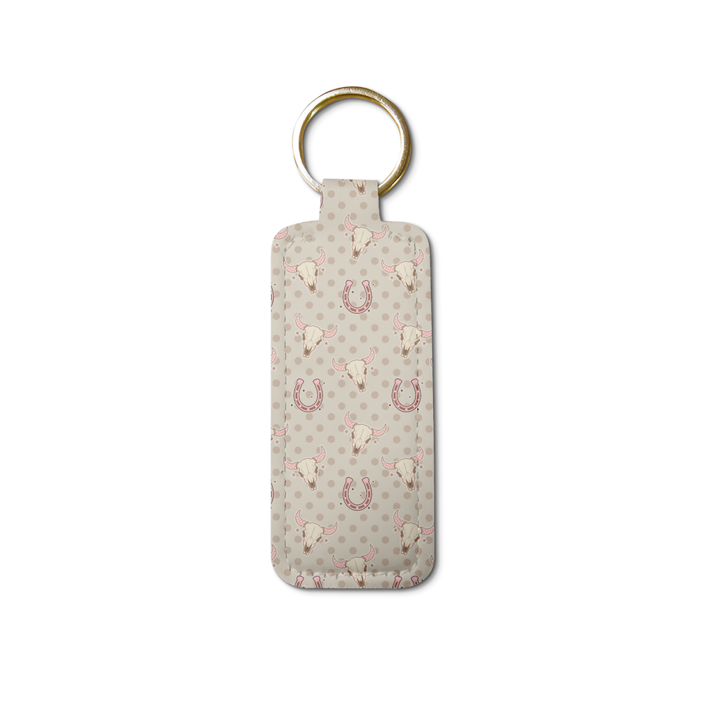 Skulls & Spurs Lip Balm Pouch Keychain