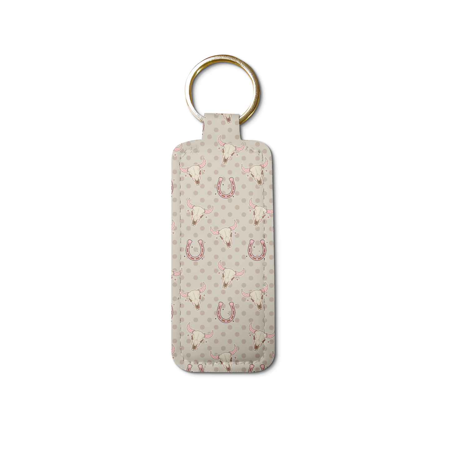 Skulls & Spurs Lip Balm Pouch Keychain