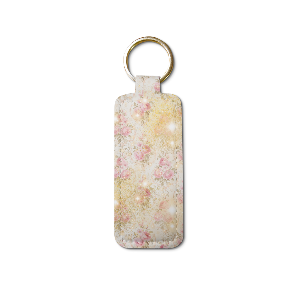Vintage Bloom Lip Balm Pouch Keychain