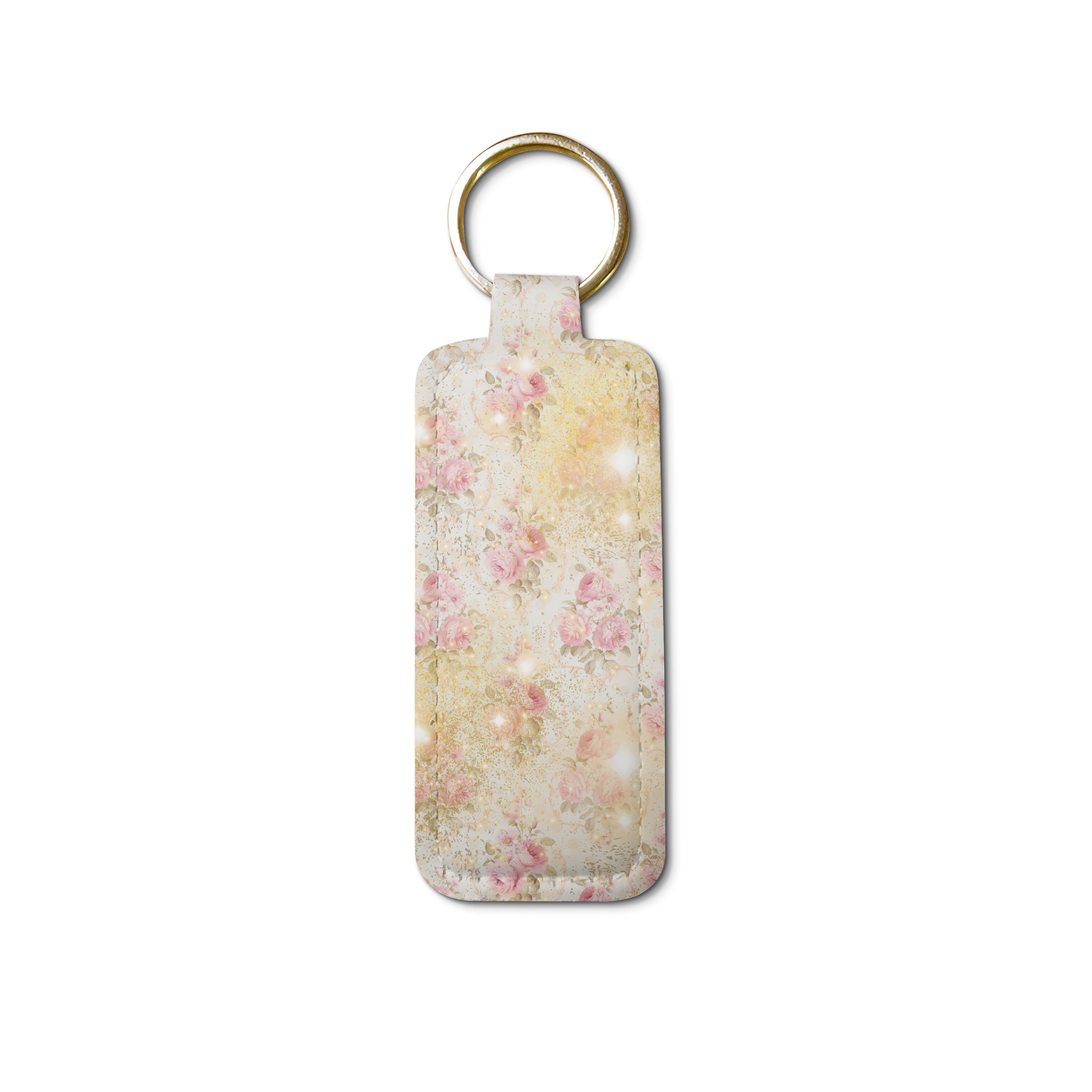 Vintage Bloom Lip Balm Pouch Keychain