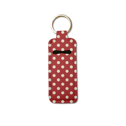 Black Sorority Polka Dot Lip Balm Pouch Keychain