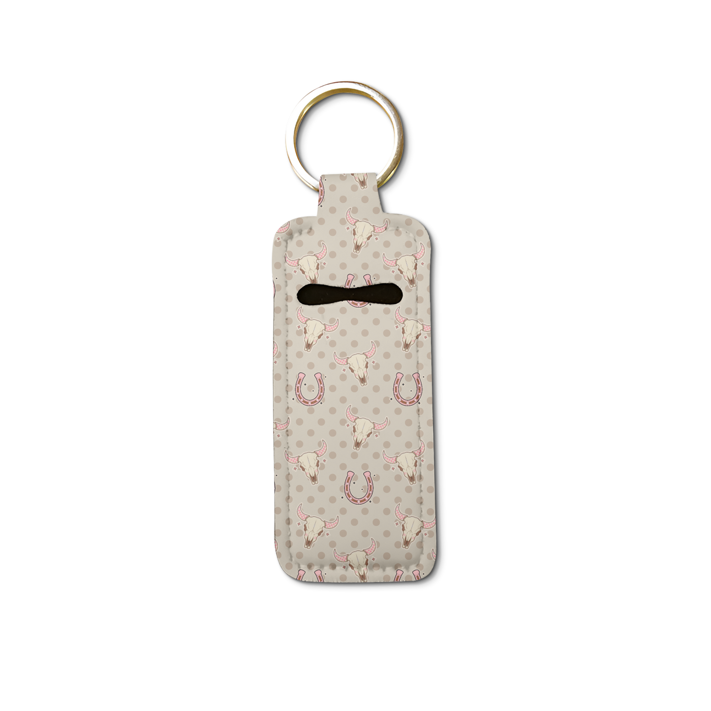 Skulls & Spurs Lip Balm Pouch Keychain