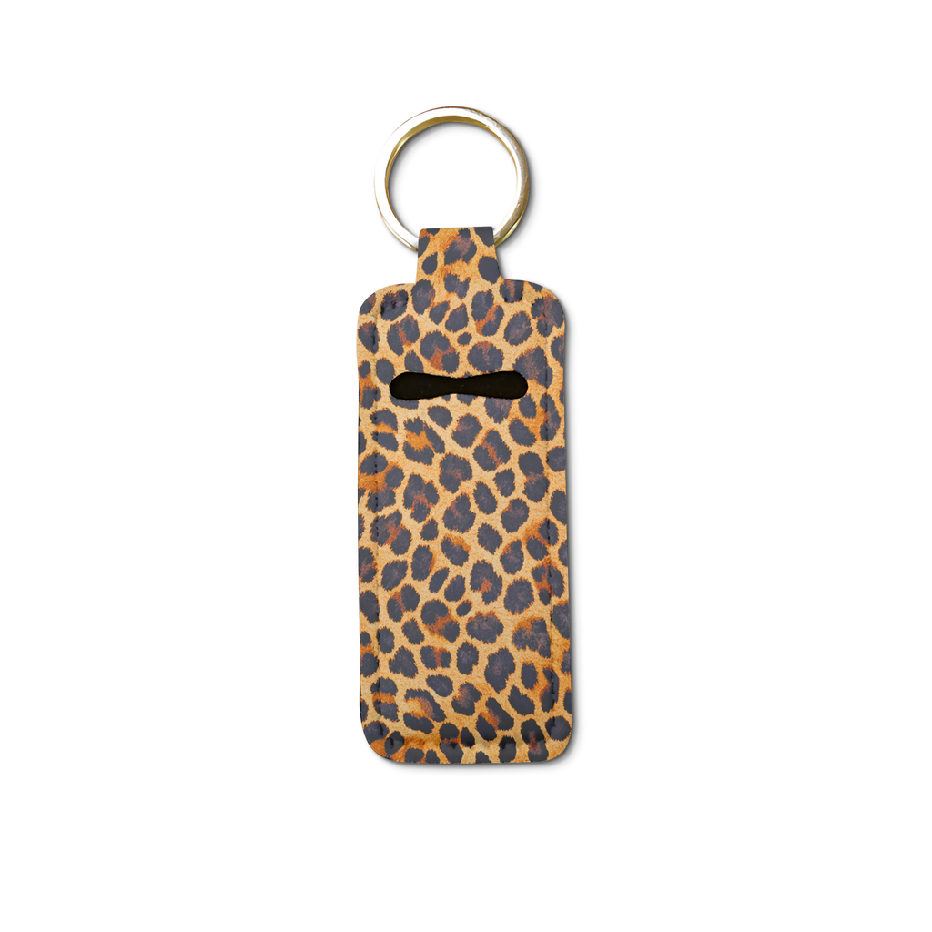 Lux Leopard Lip Balm Pouch Keychain