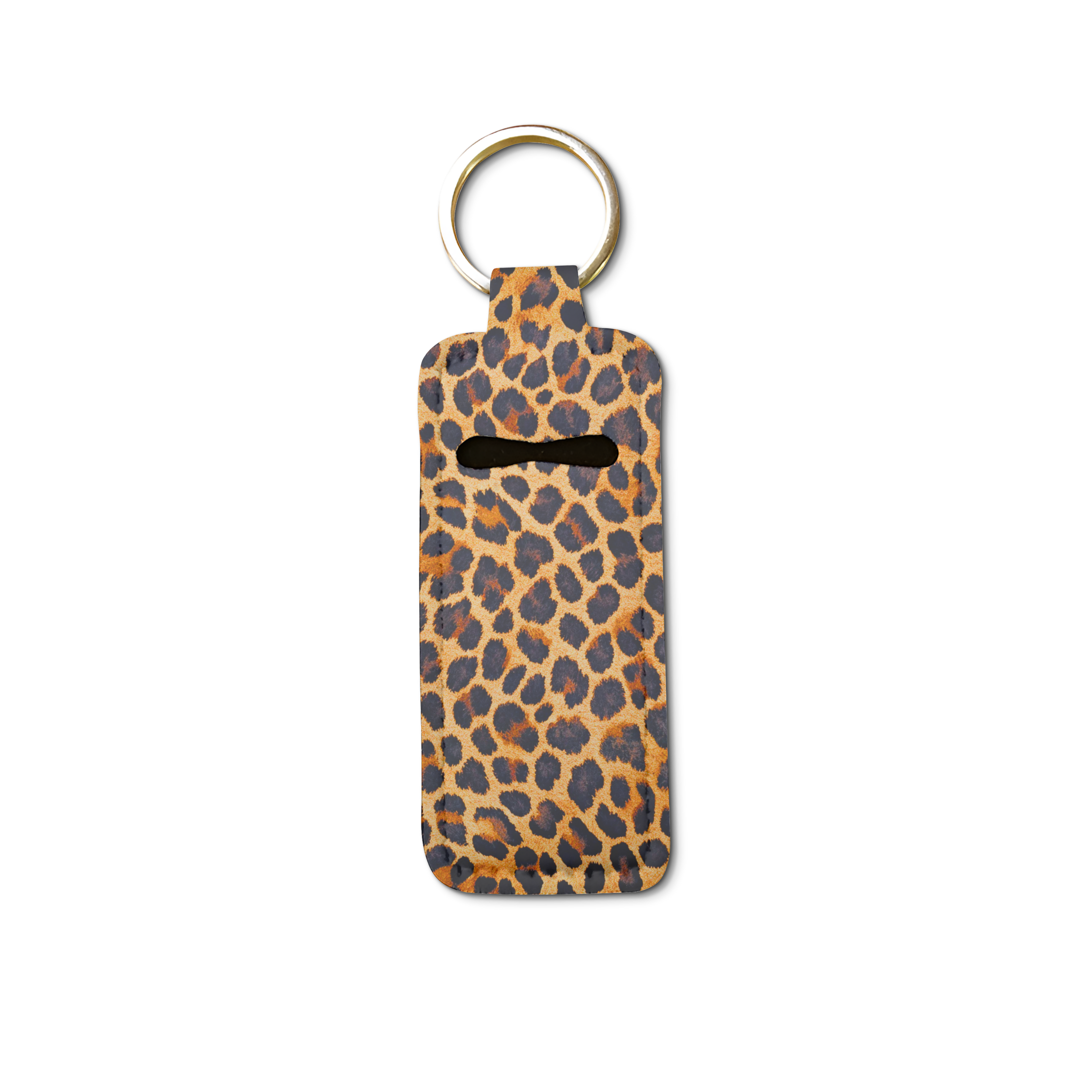 Lux Leopard Lip Balm Pouch Keychain