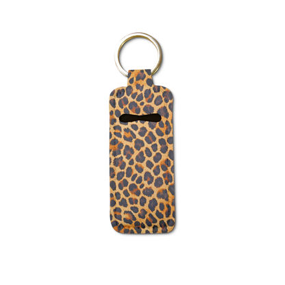 Lux Leopard Lip Balm Pouch Keychain
