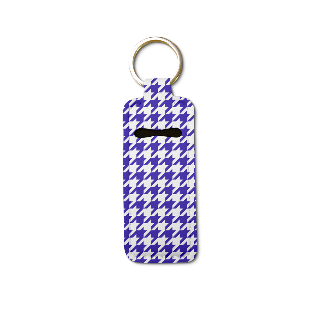 Houndstooth Lip Balm Pouch Keychain