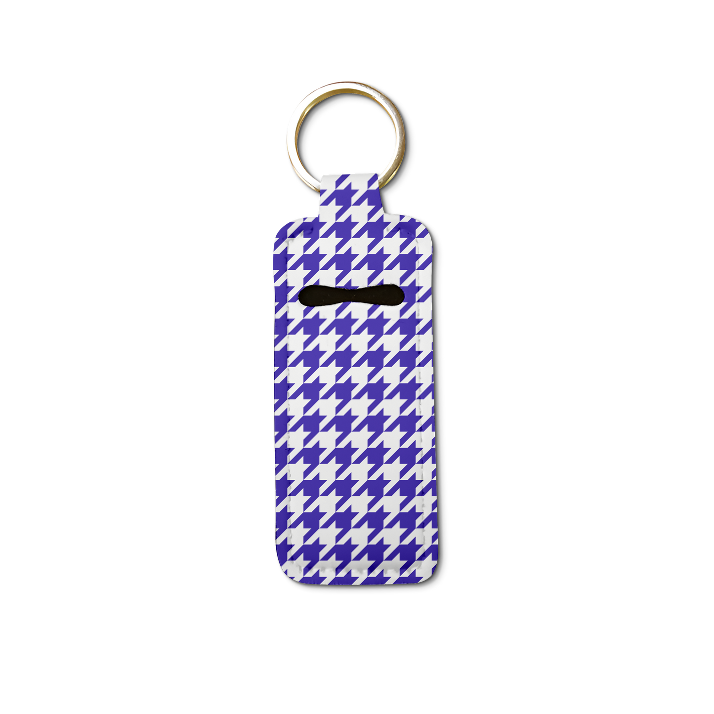 Black Sorority Houndstooth Lip Balm Pouch Keychain