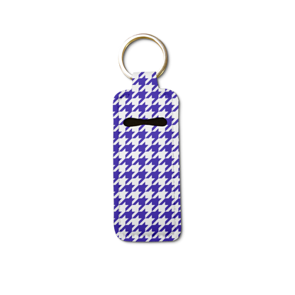 Black Sorority Houndstooth Lip Balm Pouch Keychain