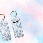 Porcelain Bloom Lip Balm Pouch Keychain