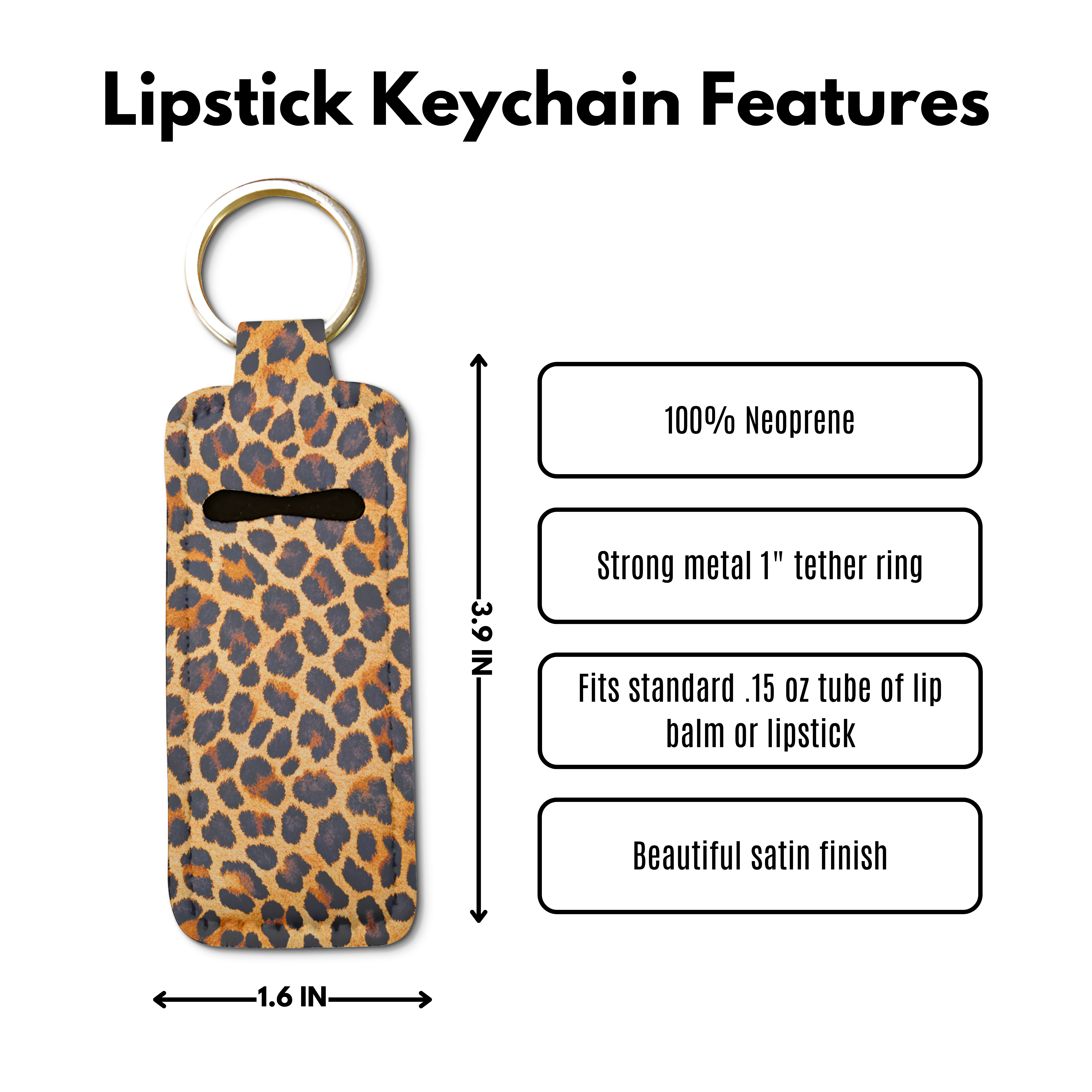Lux Leopard Lip Balm Pouch Keychain
