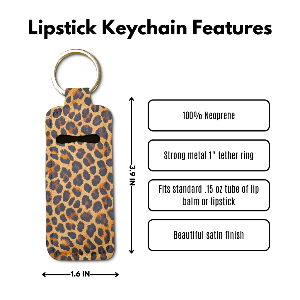 Lux Leopard Lip Balm Pouch Keychain