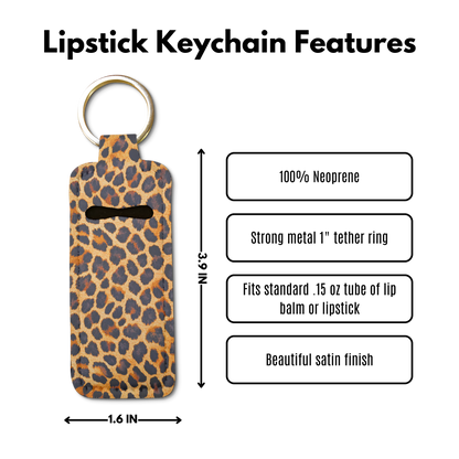 Lux Leopard Lip Balm Pouch Keychain