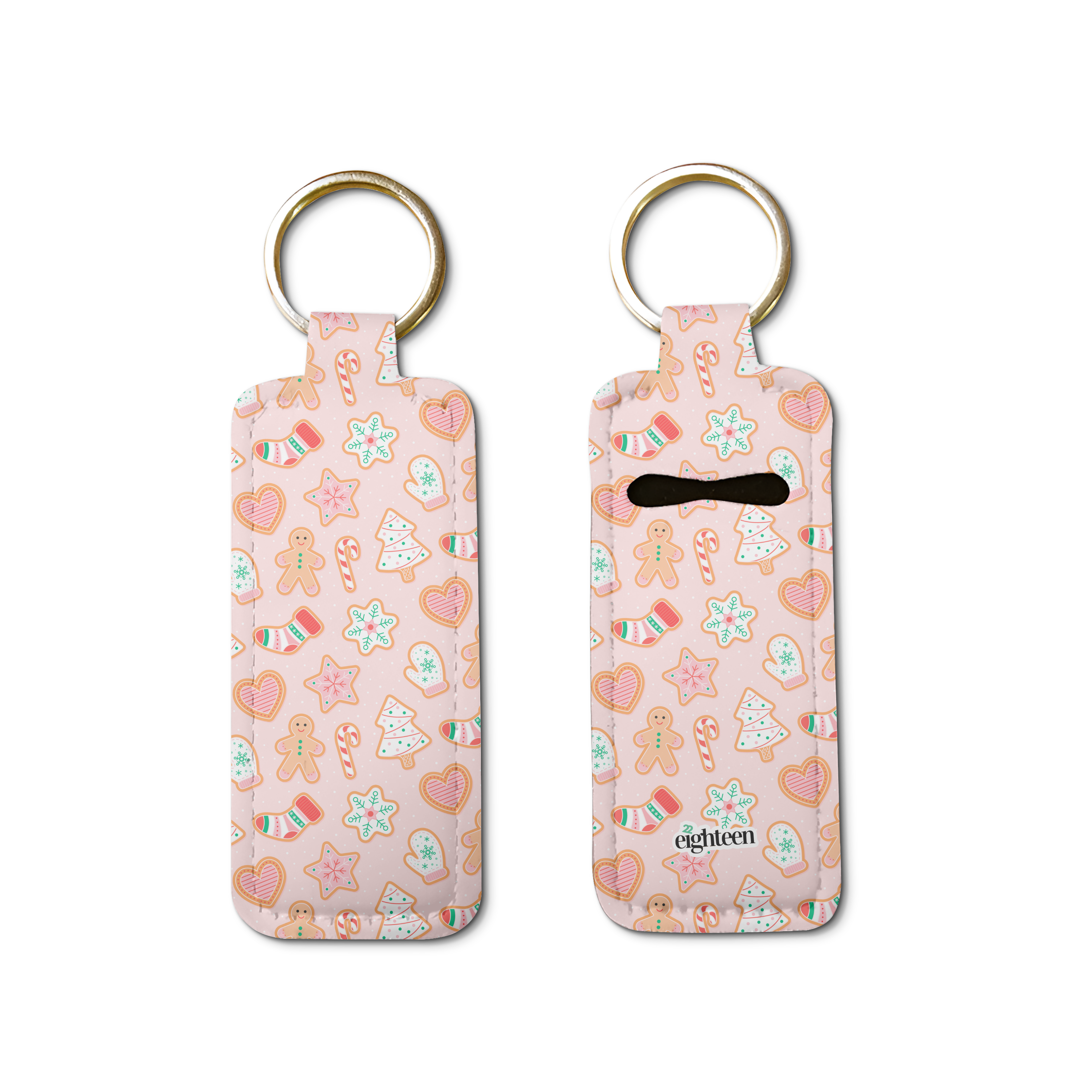 Gingerbread Bae Lip Balm Pouch Keychain