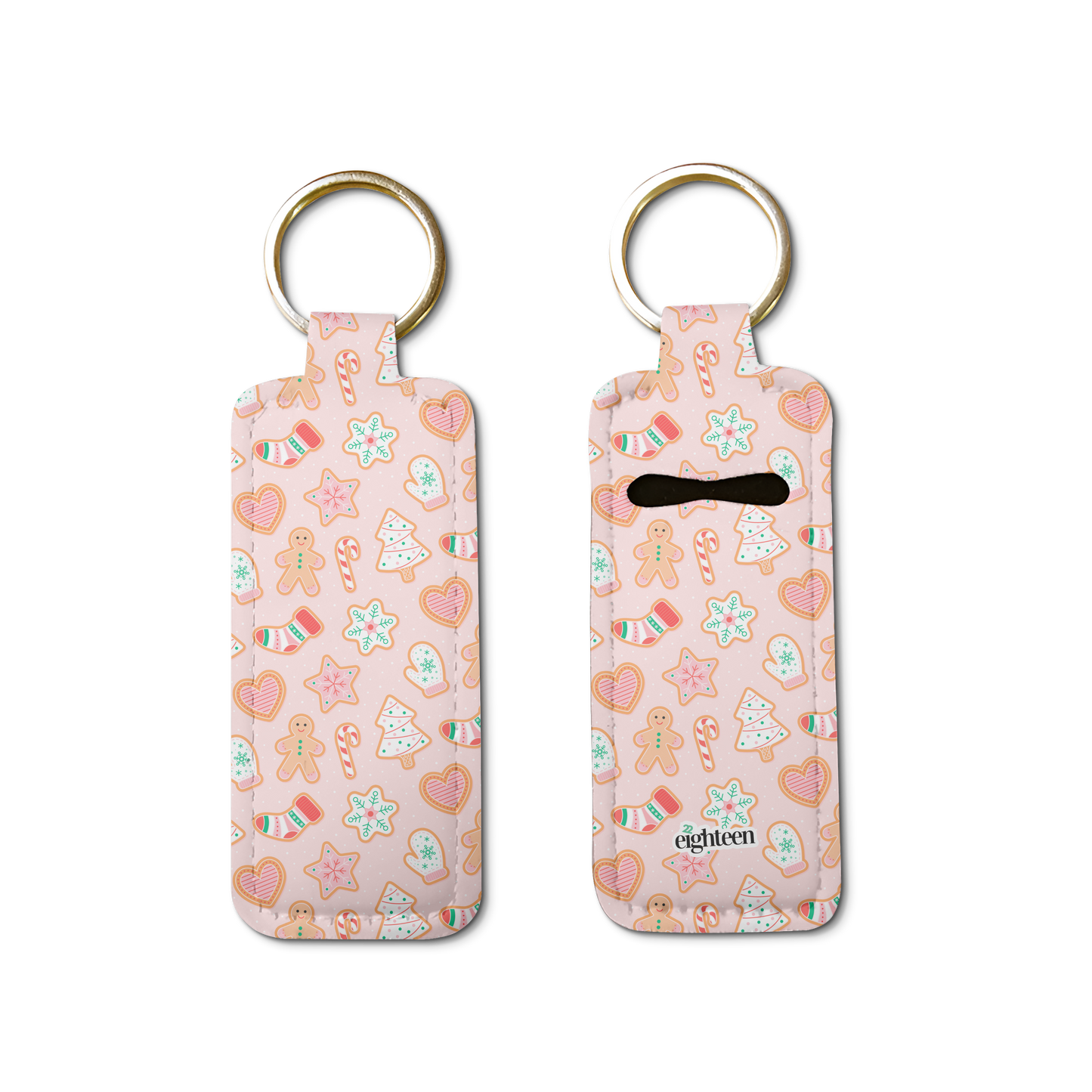 Gingerbread Bae Lip Balm Pouch Keychain