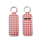Houndstooth Lip Balm Pouch Keychain
