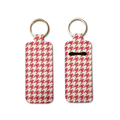 Black Sorority Houndstooth Lip Balm Pouch Keychain