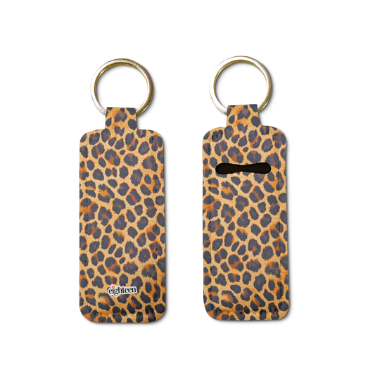 Lux Leopard Lip Balm Pouch Keychain