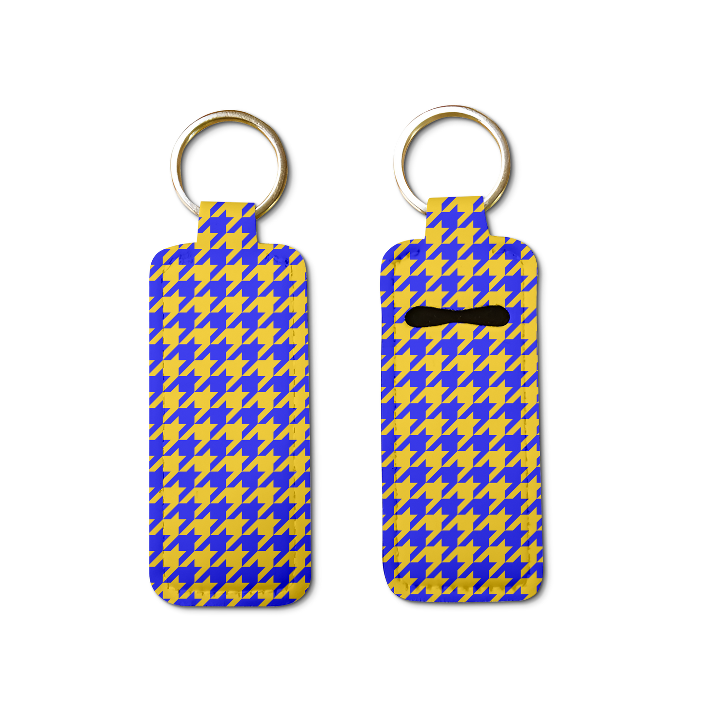 Black Sorority Houndstooth Lip Balm Pouch Keychain
