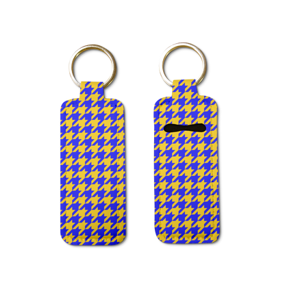 Black Sorority Houndstooth Lip Balm Pouch Keychain