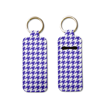 Black Sorority Houndstooth Lip Balm Pouch Keychain