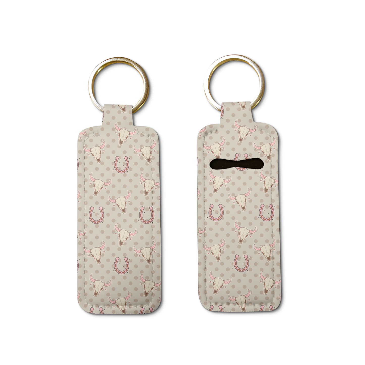 Skulls & Spurs Lip Balm Pouch Keychain