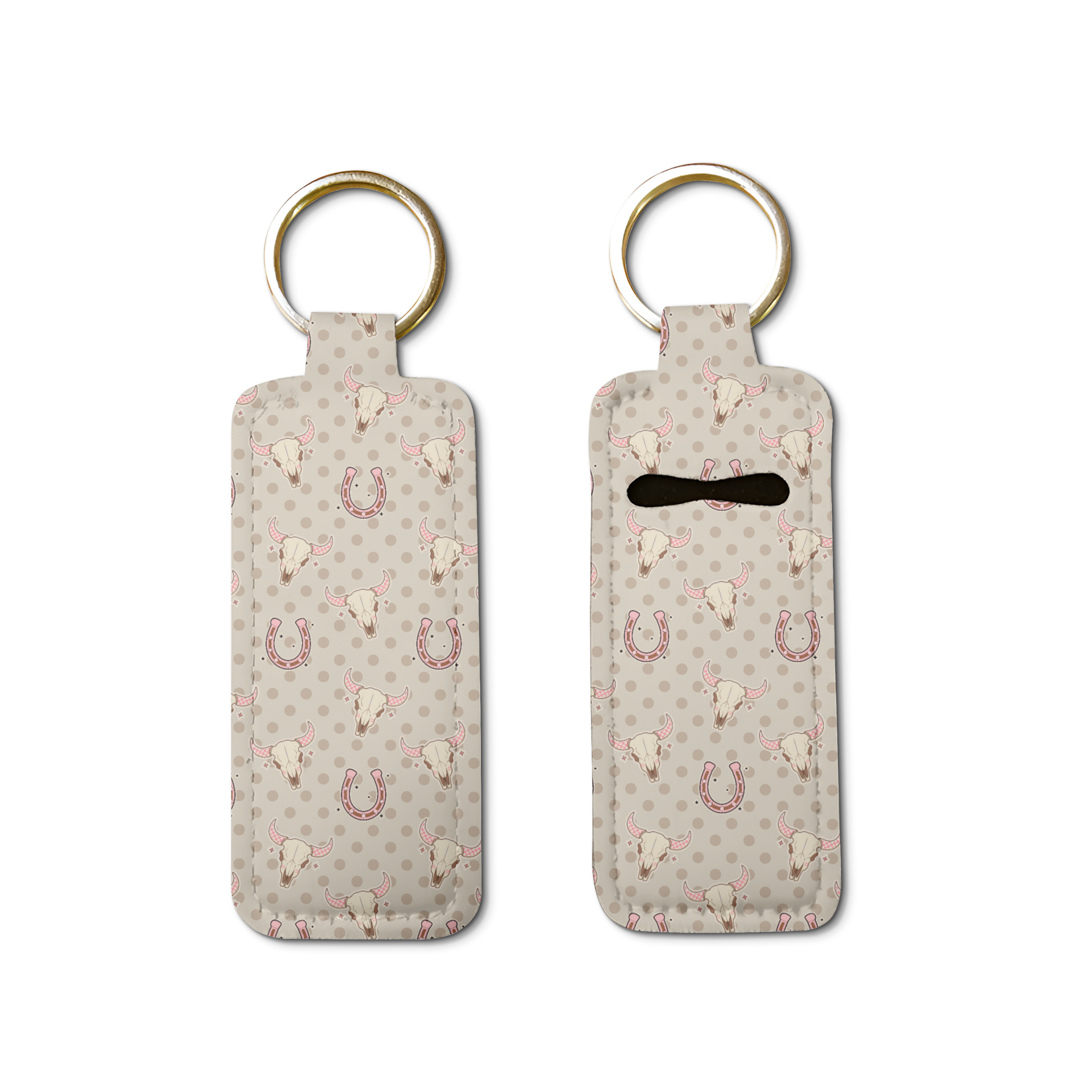 Skulls & Spurs Lip Balm Pouch Keychain