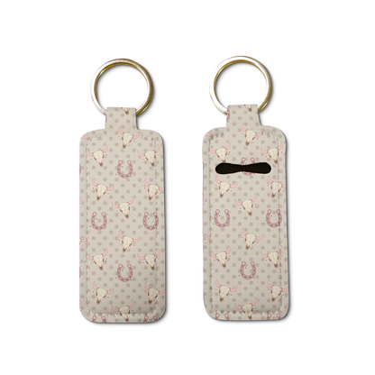 Skulls & Spurs Lip Balm Pouch Keychain
