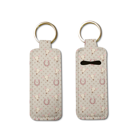 Skulls & Spurs Lip Balm Pouch Keychain